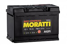 Автомобильный аккумулятор MORATTI AGM 70 а/ч (0) L3 (арт.570112033)